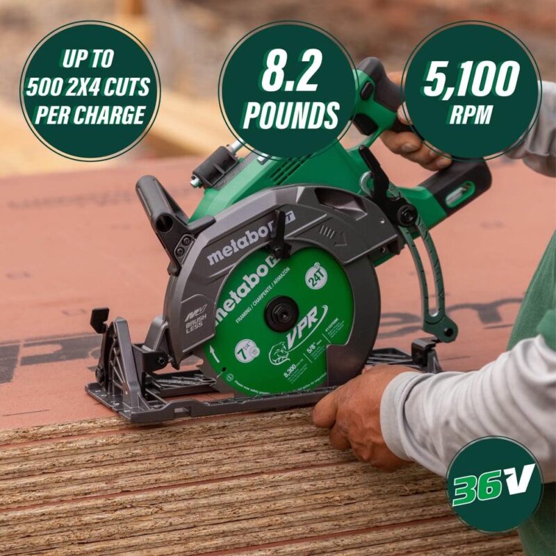 MultiVolt 36V Brushless Lithium-Ion 7-1/4 in. Cordless Rear Handle Circular Saw Kit (4 Ah) - Image 4