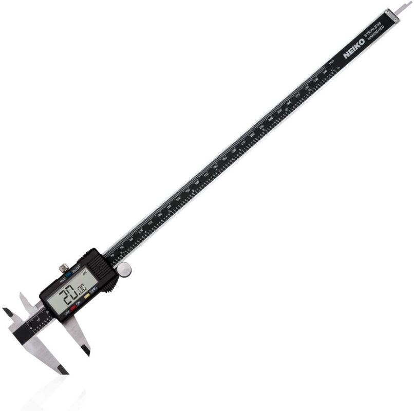 NEIKO 01409A 12a Electronic Digital Caliper | Extra Large Display | 0-12 Inches | Inch/Fractions/Millimeter Conversion | Polished Stainless Steel