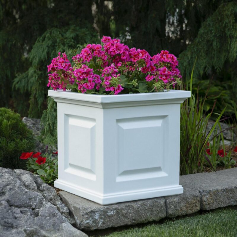 Nantucket 20in Square Planter - White - Image 3