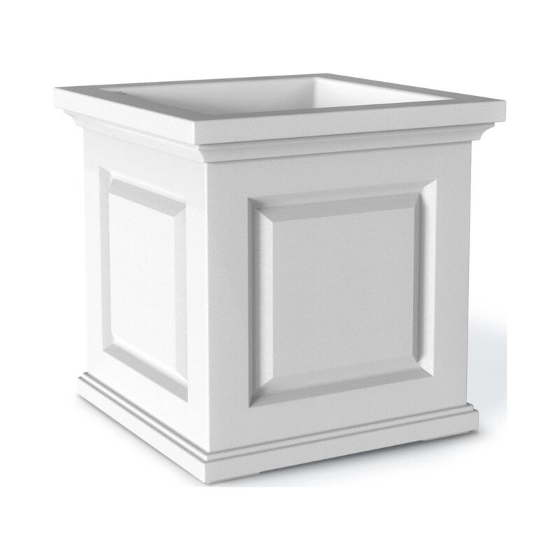 Nantucket 20in Square Planter - White
