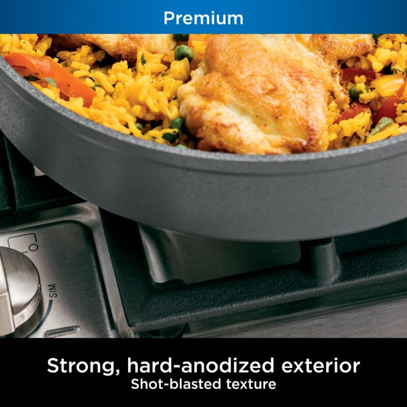 Ninjaa c Foodia c NeverSticka c Premium Hard-Anodized 10-Piece Cookware Set, oven safe to 500A F - Image 3