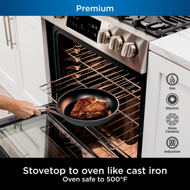 Ninjaa c Foodia c NeverSticka c Premium Hard-Anodized 10-Piece Cookware Set, oven safe to 500A F - Image 2