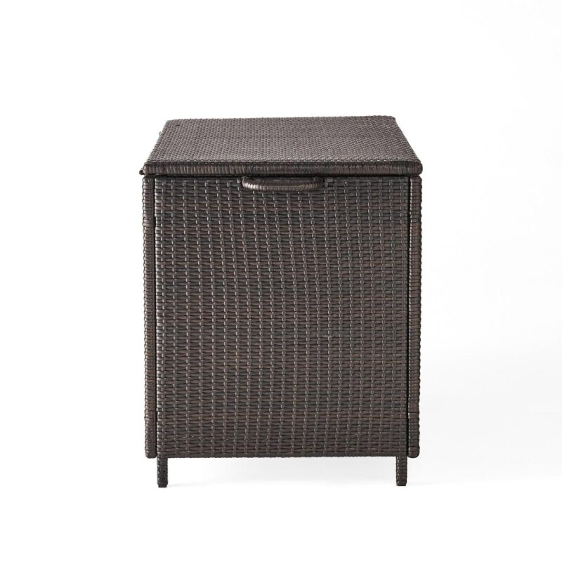 Noble House Abrams Small Brown Wicker Cushion Box - Image 5