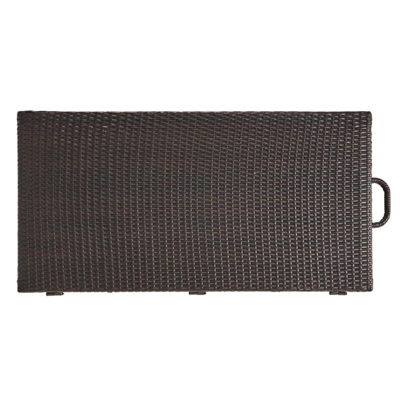 Noble House Abrams Small Brown Wicker Cushion Box - Image 6