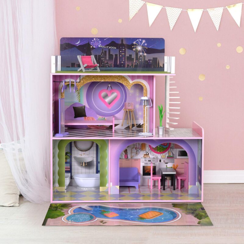 Olivia's Little World 2-Story Wooden Dollhouse - Image 2
