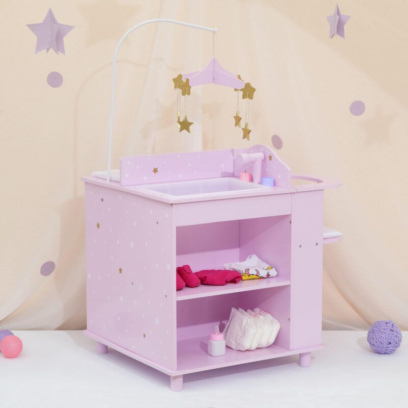 Olivia's Little World Twinkle Stars Princess Baby Doll Changing Station with Storage - Image 4