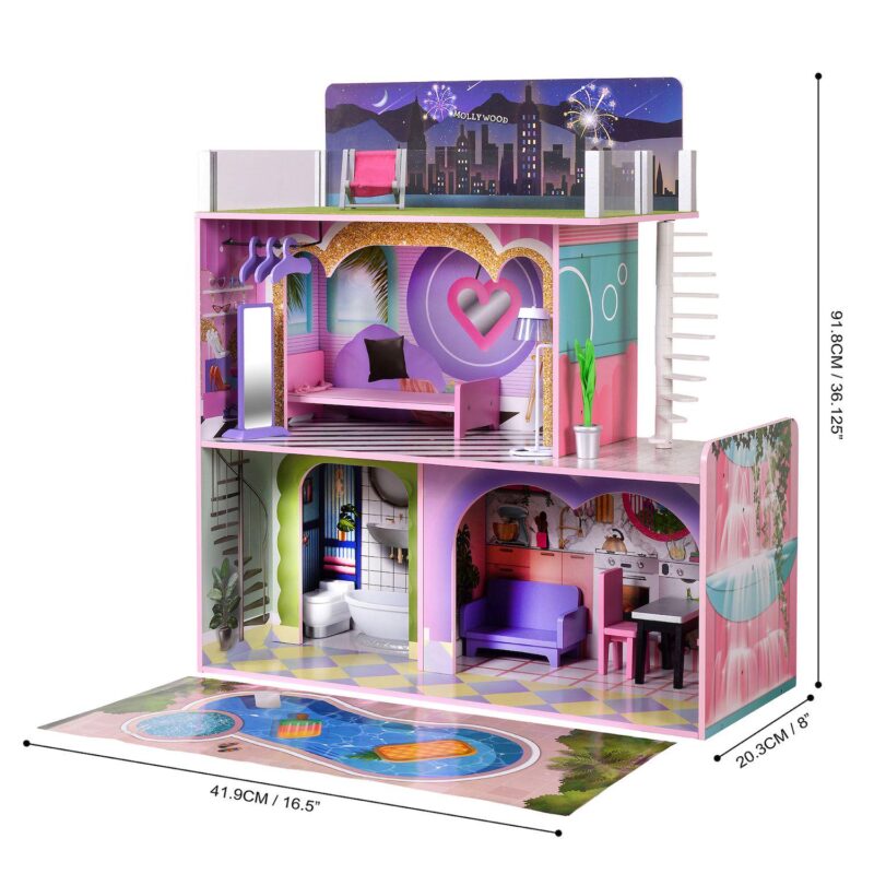 Olivia's Little World 2-Story Wooden Dollhouse - Image 5