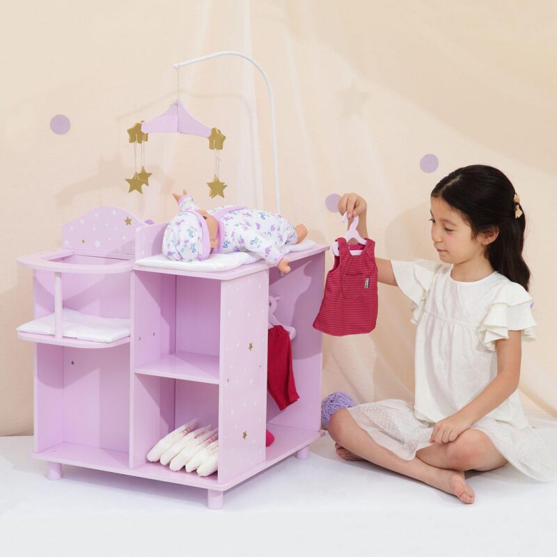 Olivia's Little World Twinkle Stars Princess Baby Doll Changing Station with Storage - Image 5
