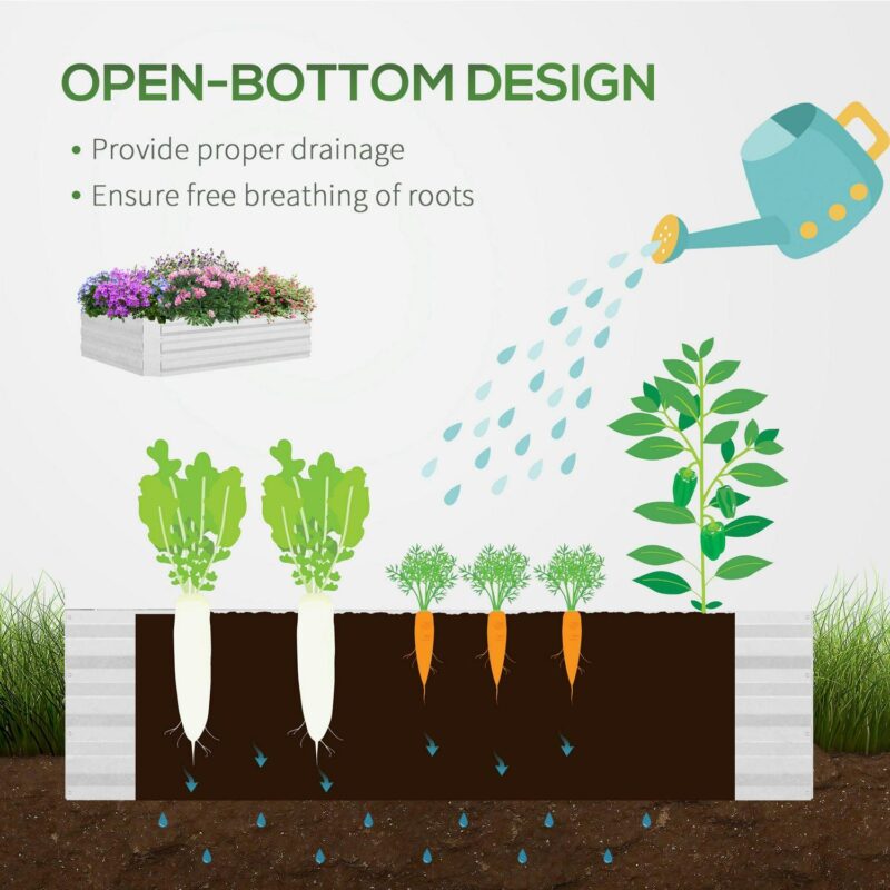 Outsunny Raised Garden Bed with Cover, Mini Greenhouse, Green - Image 6