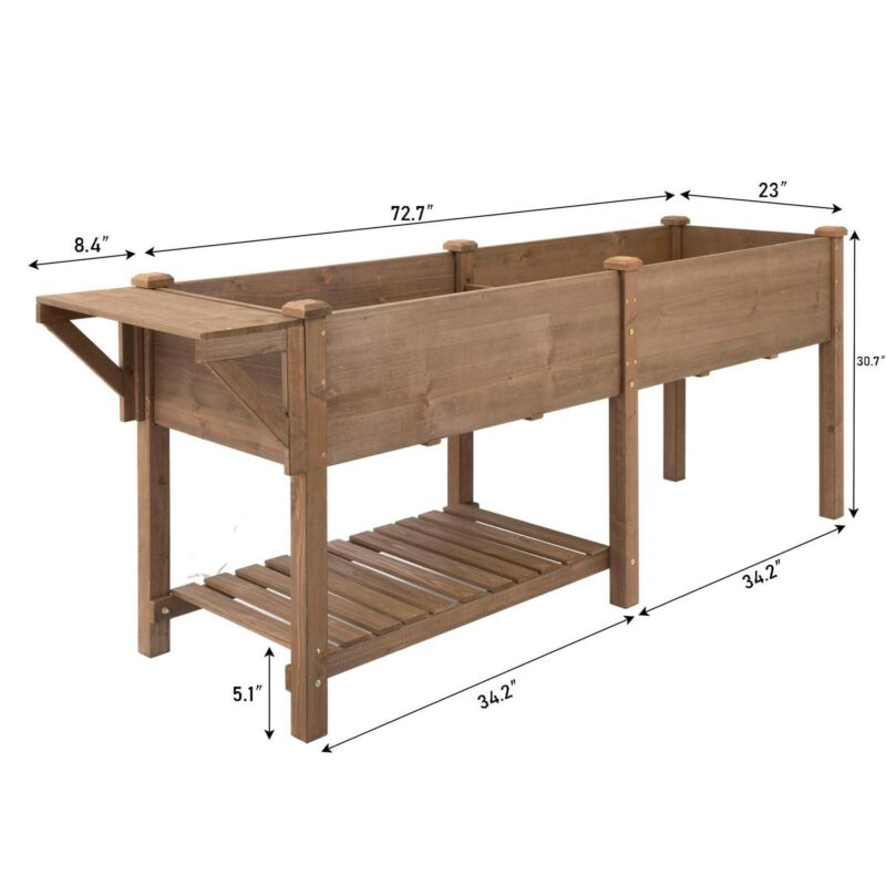 PETSCOSSET Large Raised Garden Bed Outdoor Wooden Planter Box With Legs for Gardening - Image 2