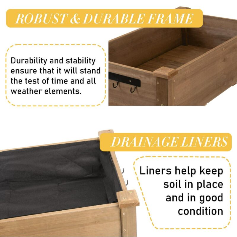 PETSCOSSET Large Raised Garden Bed Outdoor Wooden Planter Box With Legs for Gardening - Image 7