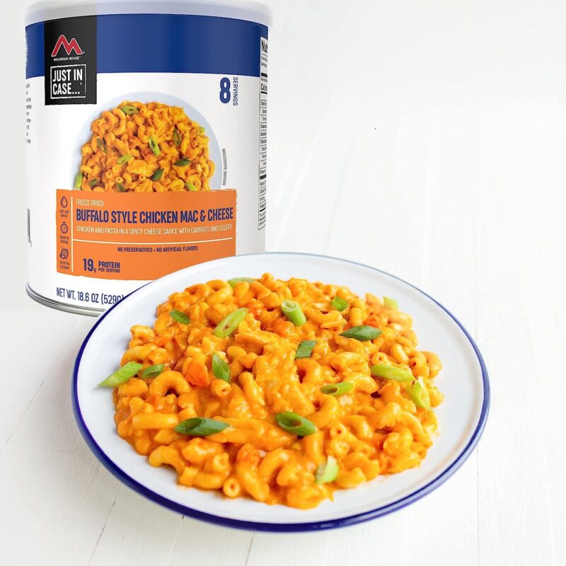 (Pack of 1 Can) Newly Launched Mountain House Buffalo Style Chicken Mac and Cheese a Freeze Dried Survival Emergency Camping Food Fully Cooked #10 / 8 Servings / Can a - Image 2