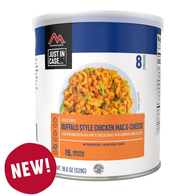 (Pack of 1 Can) Newly Launched Mountain House Buffalo Style Chicken Mac and Cheese a Freeze Dried Survival Emergency Camping Food Fully Cooked #10 / 8 Servings / Can a