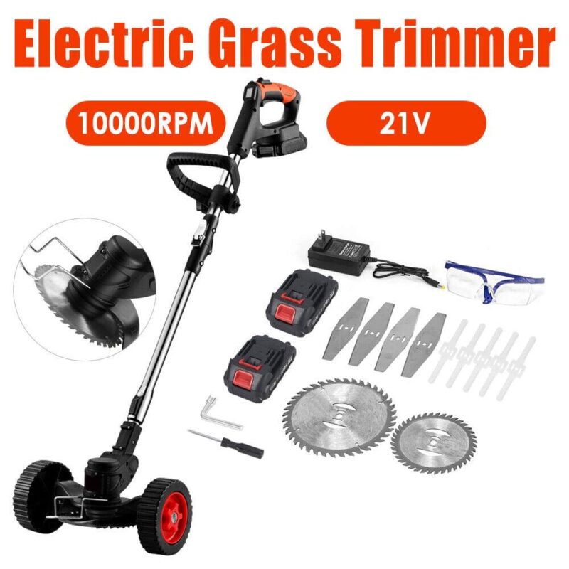 Paddsun Electric Cordless Grass String Trimmer Lawn Edger Weed Wacker Cutter w/ 2Battery - Image 12
