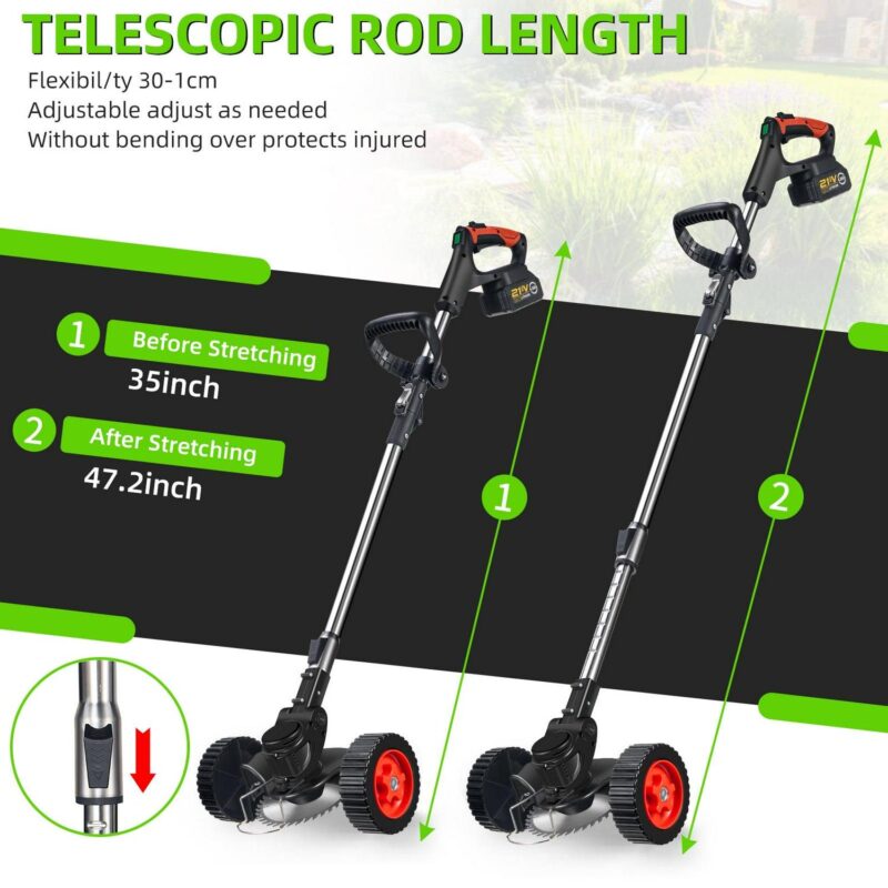 Paddsun Electric String Trimmers, Cordless Wacker Edger 21V Weed Eater Lightweight Portable Tool - Image 5