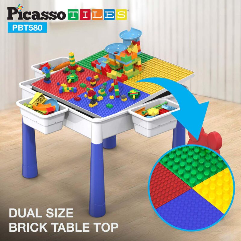 PicassoTiles Large Building Blocks Activity Center Table and Chair Set - Image 4
