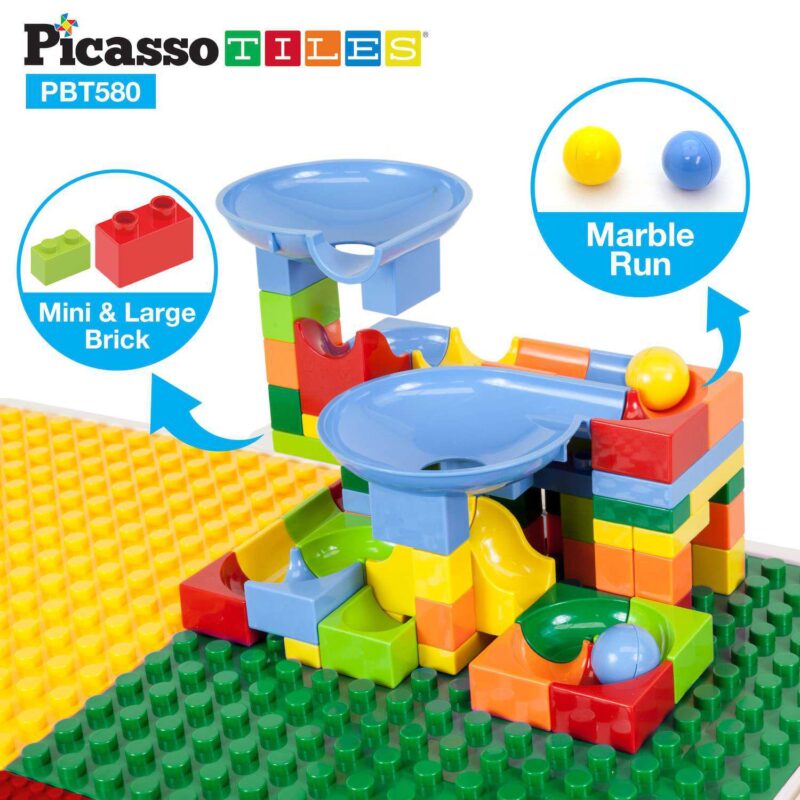 PicassoTiles Large Building Blocks Activity Center Table and Chair Set - Image 3