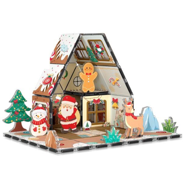 Picassotiles Gingerbread House Magnetic Tiles - 46 Pieces