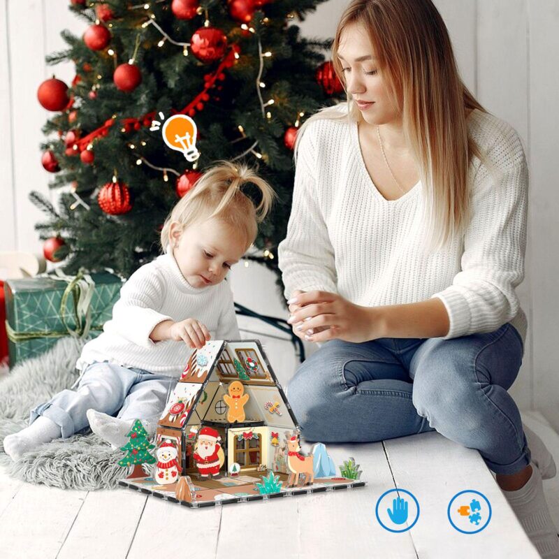 Picassotiles Gingerbread House Magnetic Tiles - 46 Pieces - Image 2