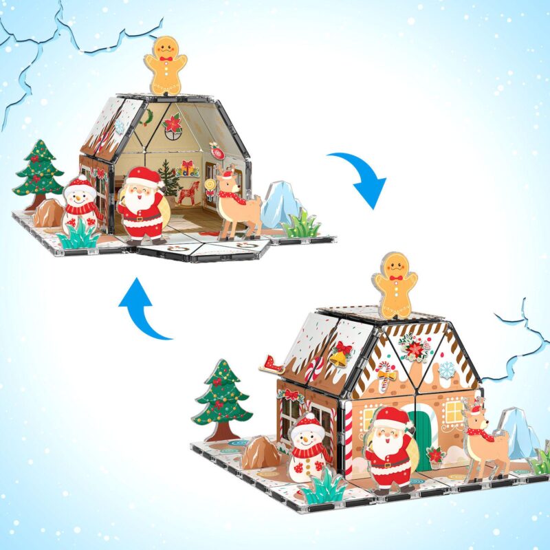 Picassotiles Gingerbread House Magnetic Tiles - 46 Pieces - Image 3