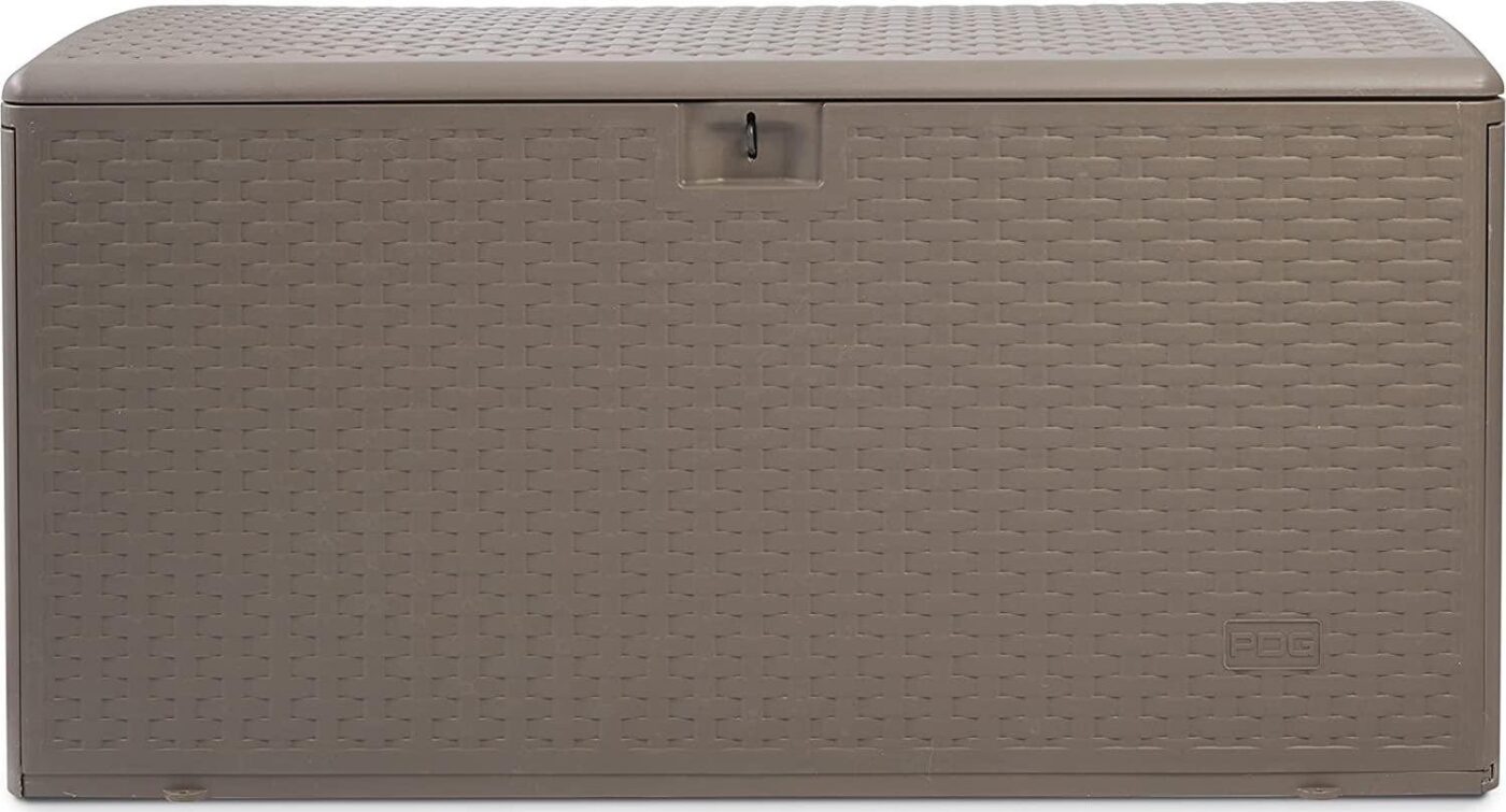 Plastic Development Group 99-Gallon Resin Outdoor Storage Deck Box, Driftwood - Image 2