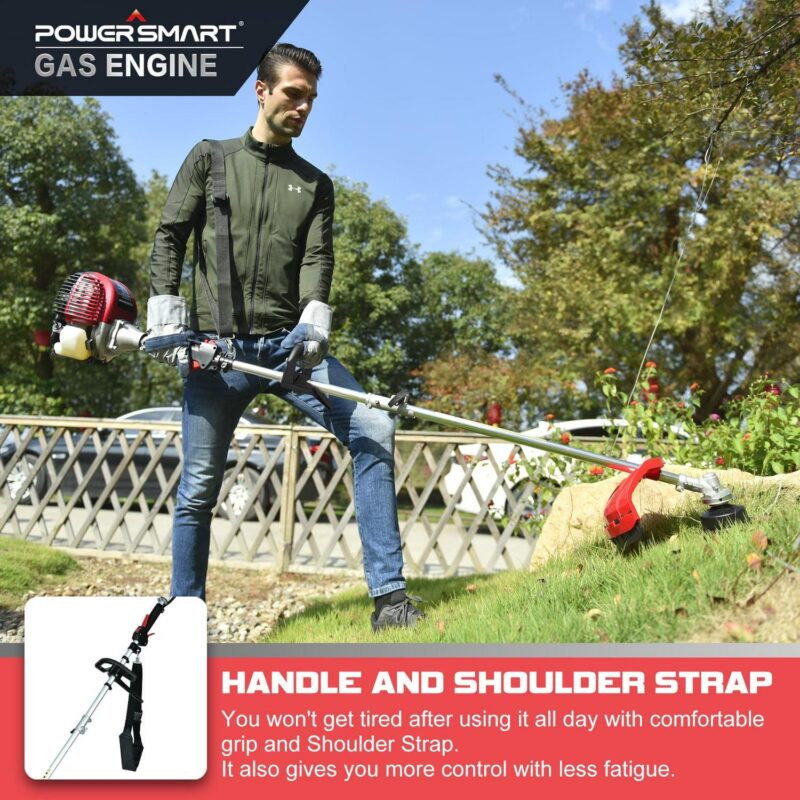 PowerSmart 2-Cycle 25.4cc 18lb Straight Shaft Gas String Trimmer, Weed Wacker and Weed eaters for Lawns and Grass - Image 8