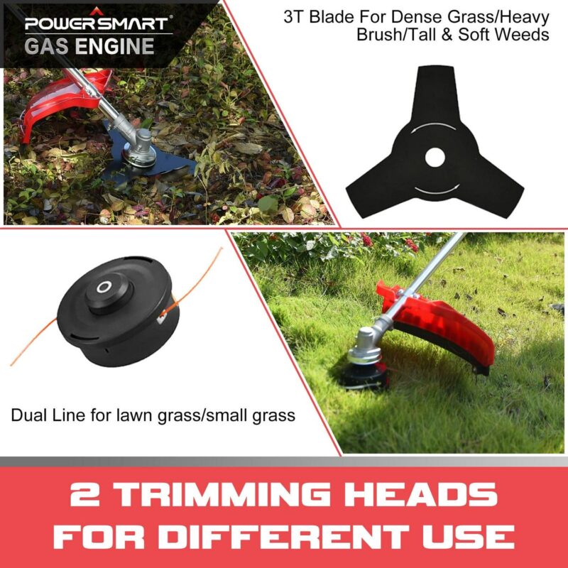 PowerSmart 2-Cycle 25.4cc 18lb Straight Shaft Gas String Trimmer, Weed Wacker and Weed eaters for Lawns and Grass - Image 3