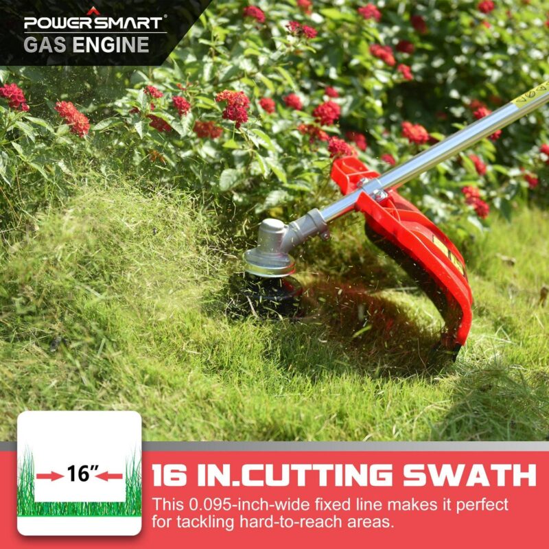PowerSmart 2-Cycle 25.4cc 18lb Straight Shaft Gas String Trimmer, Weed Wacker and Weed eaters for Lawns and Grass - Image 5