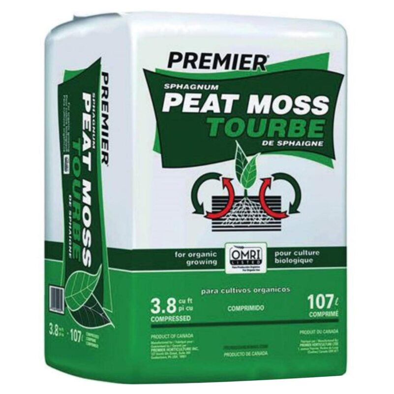Premier Horticulture OMRI Listed Sphagnum Peat Moss, 3.8 Cu Ft