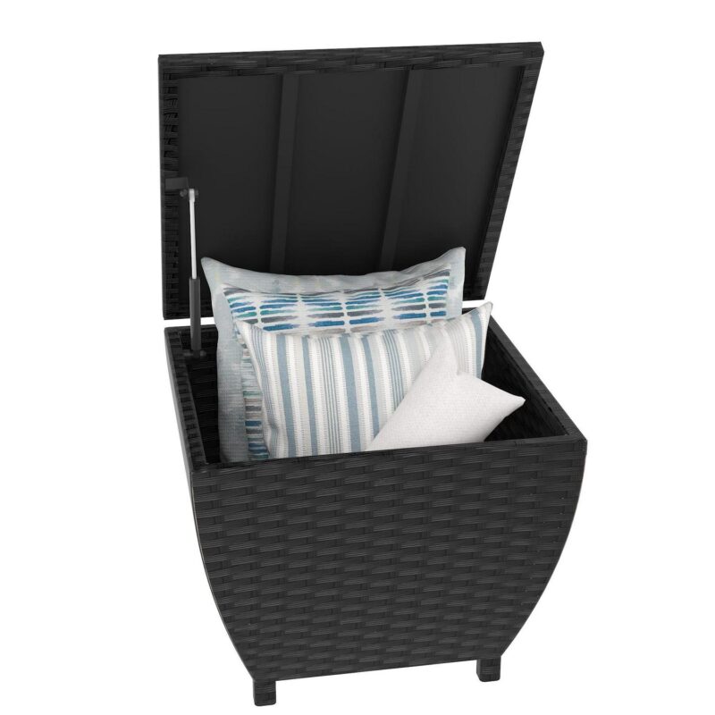 Prime Garden 13 Gallons Wicker Deck Box Outdoor Storage Containers,Black - Image 8