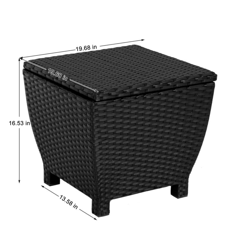 Prime Garden 13 Gallons Wicker Deck Box Outdoor Storage Containers,Black - Image 5