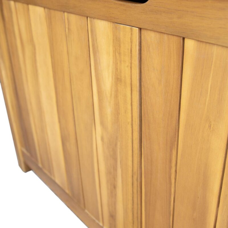 Prodo Acacia Wood 100 Gallon Outdoor Patio Deck Storage Box, Teak Finish - Image 12