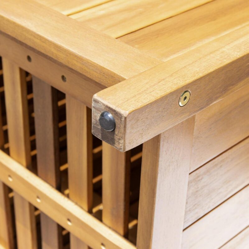 Prodo Acacia Wood 100 Gallon Outdoor Patio Deck Storage Box, Teak Finish - Image 13