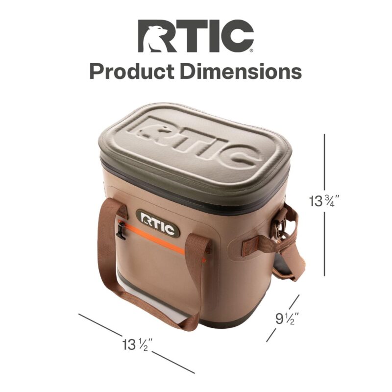 RTIC 20 Can Soft Pack Cooler, Leakproof Ice Chest Cooler with Waterproof Zipper, Tan - Image 7