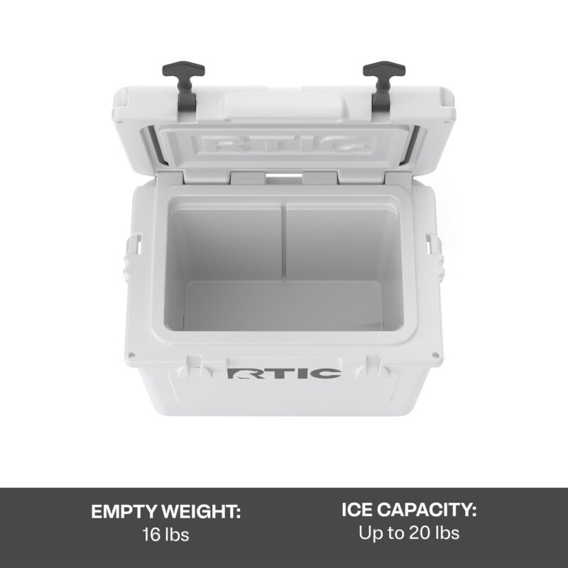 RTIC 20 QT Ultra-Tough Rotomolded Hard-Sided Ice Chest Cooler, White, Fits 30 Cans - Image 6