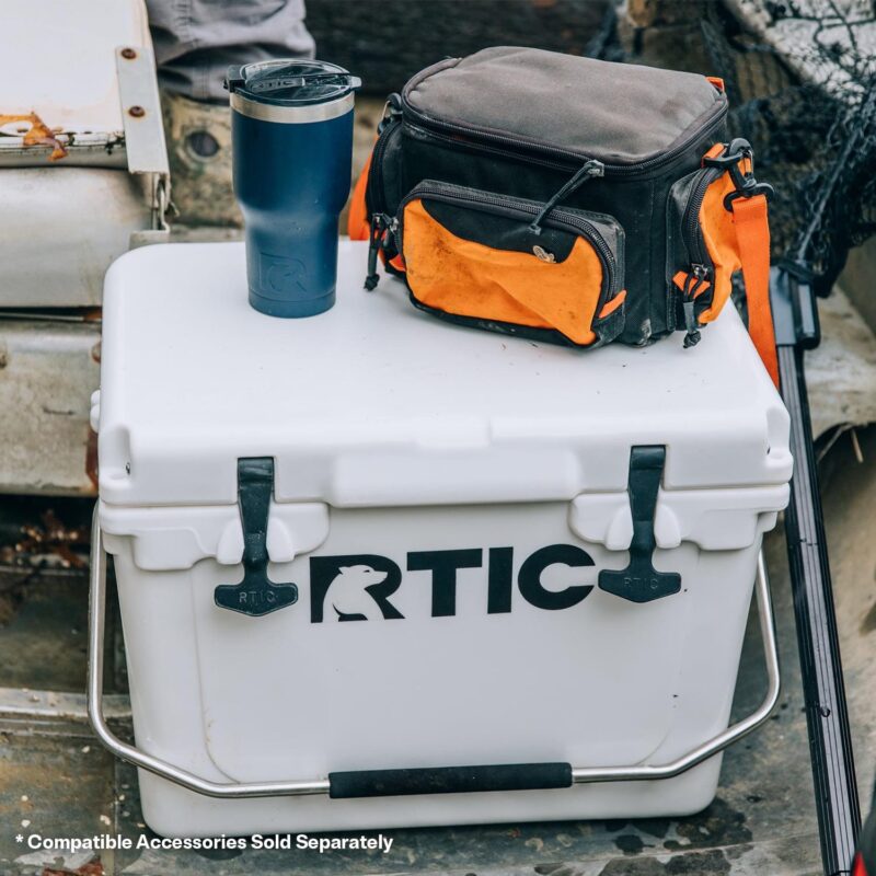 RTIC 20 QT Ultra-Tough Rotomolded Hard-Sided Ice Chest Cooler, White, Fits 30 Cans - Image 8