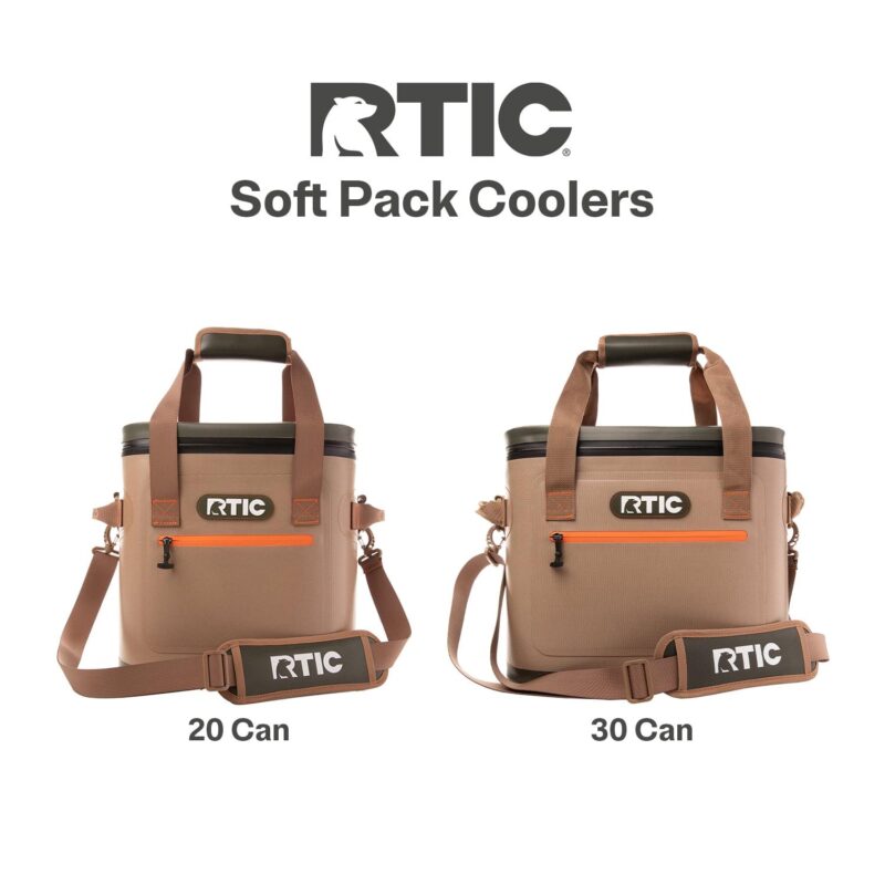 RTIC 30 Can Soft Pack Cooler, Leakproof Ice Chest Cooler with Waterproof Zipper, Tan - Image 10