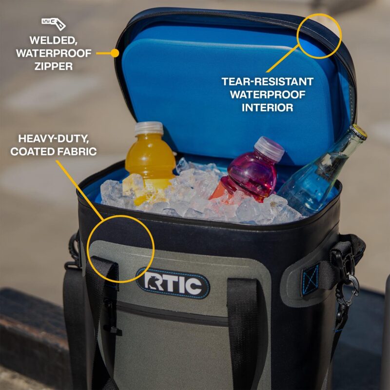 RTIC 30 Can Soft Pack Cooler, Leakproof Ice Chest Cooler with Waterproof Zipper, Tan - Image 8