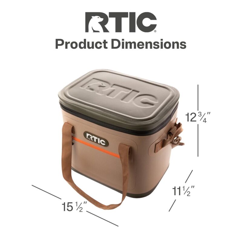 RTIC 30 Can Soft Pack Cooler, Leakproof Ice Chest Cooler with Waterproof Zipper, Tan - Image 3