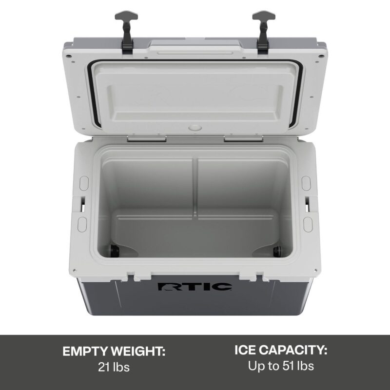 RTIC 52 QT Ultra-Light Hard-Sided Ice Chest Cooler, Dark Grey And Cool Grey, Fits 76 Cans - Image 6