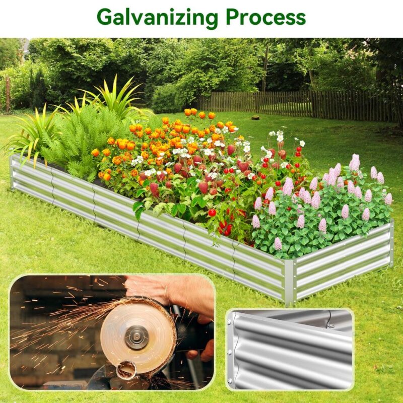 Raised Garden Beds Outdoor, VECUKTY 15x3x1 ft,6A 3A 1 ft (2 Pack) Planter Raised Bed for Gardening, Vegetables, Flowers ,Large Metal Garden Box - Image 3