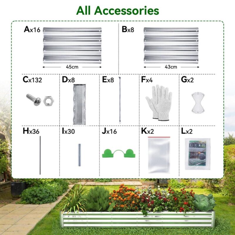 Raised Garden Beds Outdoor, VECUKTY 15x3x1 ft,6A 3A 1 ft (2 Pack) Planter Raised Bed for Gardening, Vegetables, Flowers ,Large Metal Garden Box - Image 8