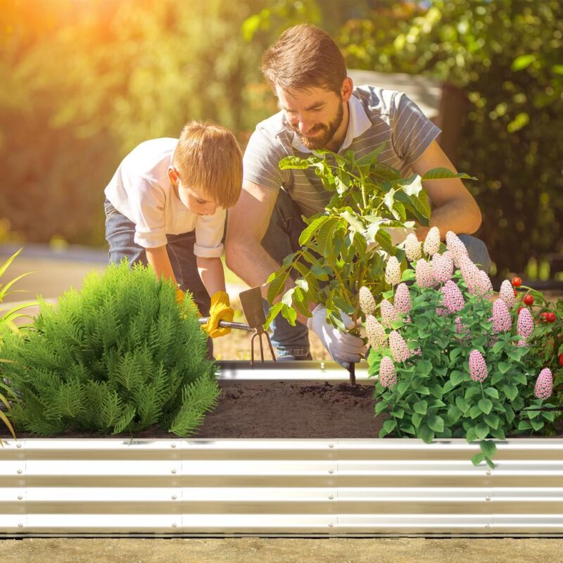 Raised Garden Beds,VECUKTY 9x3x1 ft, 3A 3A 1 ft (2 Pack)Galvanized Planter Raised Bed for Gardening, Vegetables, Flowers ,Large Metal Garden Box - Image 3