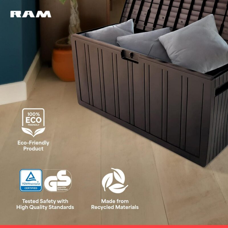 Ram Quality Products 71 Gallon Outdoor Backyard Patio Storage Deck Box - Image 5