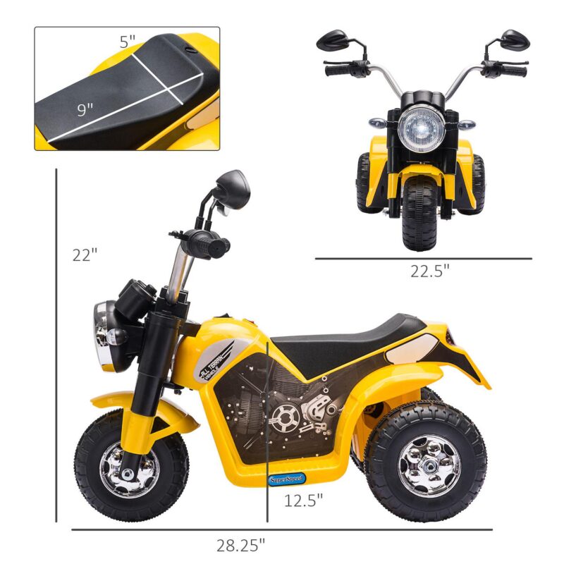 Rechargeable 6v Battery Powered Cool Ride-on Chopper Motorcycle For Kids, Red - Image 4