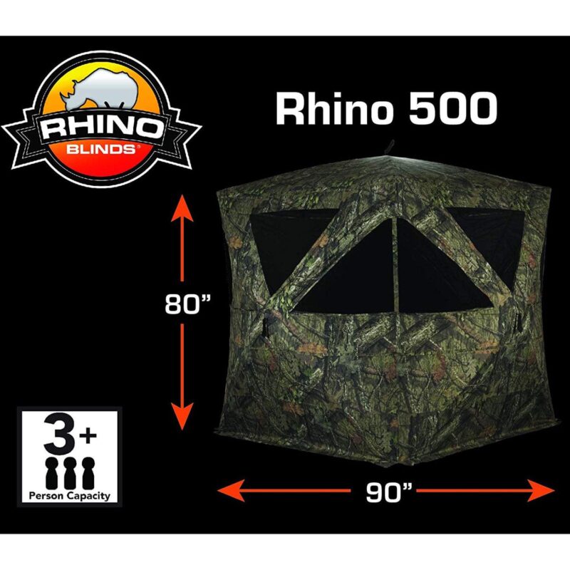 Rhino Blinds R500-RTE RealTree Edge 3 to 4 Person Hunting Ground Blind, RealTree - Image 2