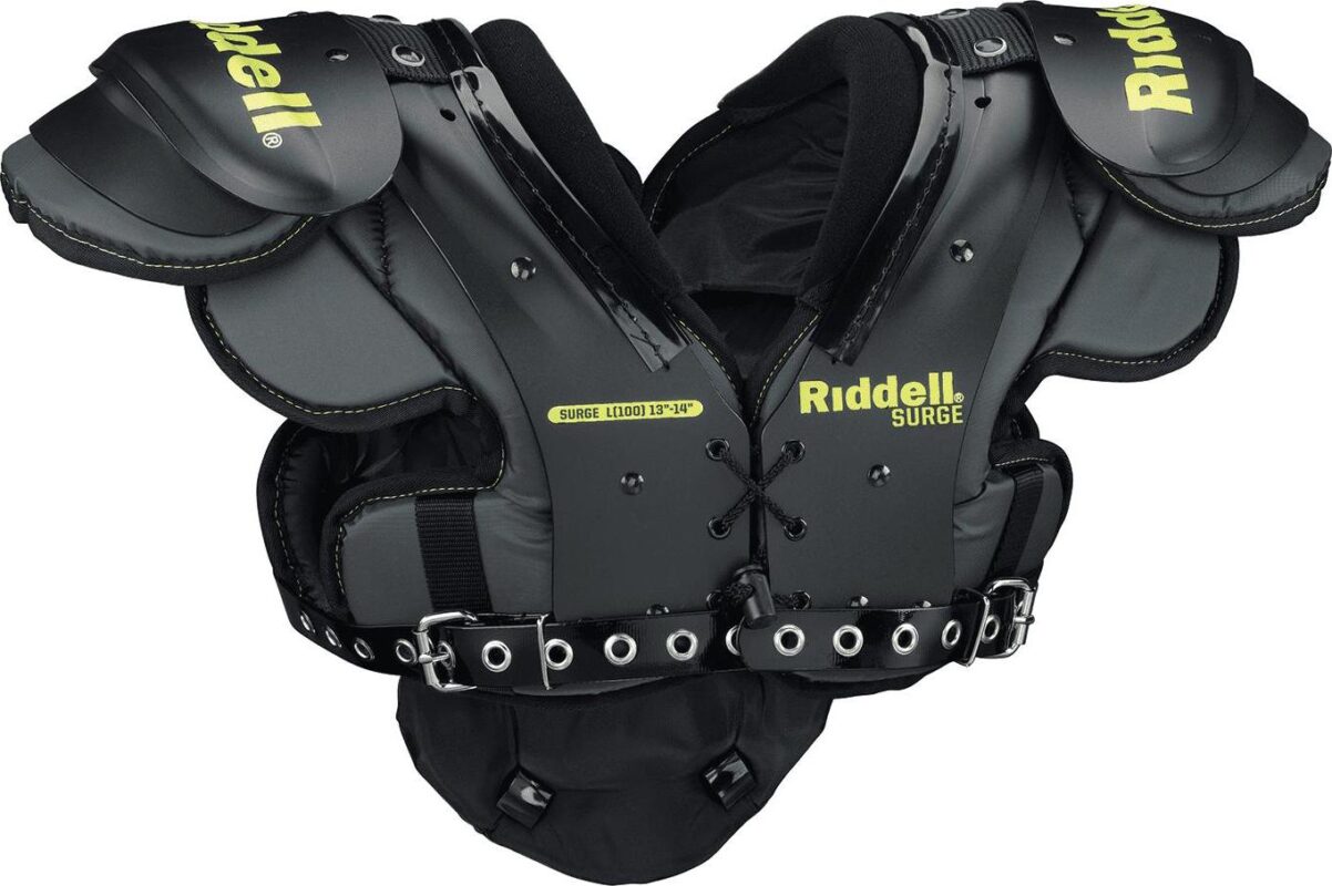Riddell Surge Youth Football Shoulder Pad, Black/Volt, Medium - Image 2