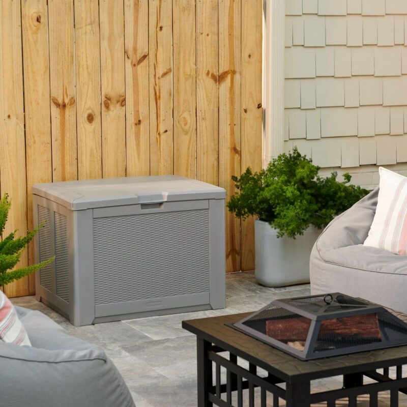 Rubbermaid Deck Box, Medium, 74 Gallon, Light Grey - Image 3