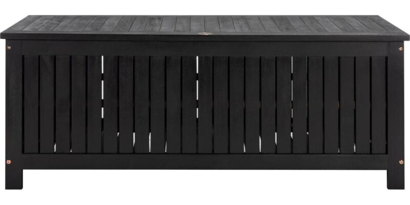 SAFAVIEH Abri Transitional Outdoor Patio Cushion Storage Box, Black - Image 2