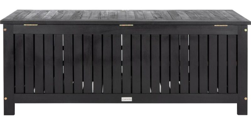 SAFAVIEH Abri Transitional Outdoor Patio Cushion Storage Box, Black - Image 10